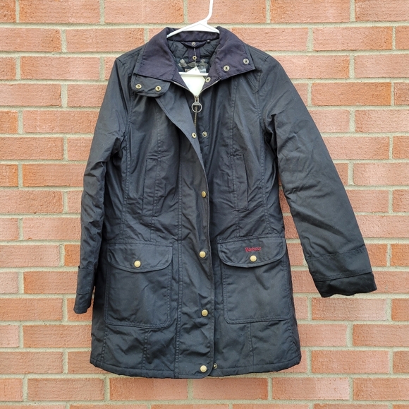 Barbour The Squire Waxed Jacket Size 8 - Picture 4 of 11